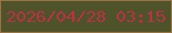 文字の大きさ：5、枠の色：9a7343、背景の色：4e532a、文字の色：b93243 無料ブログパーツのブログ時計