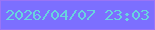 文字の大きさ：5、枠の色：9a74f5、背景の色：7c6fff、文字の色：69d3df 無料ブログパーツのブログ時計