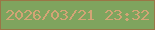文字の大きさ：1、枠の色：9a7646、背景の色：7fa45e、文字の色：d2a475 無料ブログパーツのブログ時計