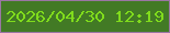 文字の大きさ：5、枠の色：9a76a3、背景の色：427a25、文字の色：80dc1c 無料ブログパーツのブログ時計