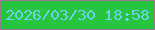 文字の大きさ：2、枠の色：9a779c、背景の色：27c440、文字の色：6dd4ef 無料ブログパーツのブログ時計