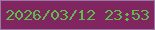 文字の大きさ：5、枠の色：9a77a5、背景の色：802560、文字の色：5dbc4c 無料ブログパーツのブログ時計