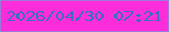 文字の大きさ：3、枠の色：9a79da、背景の色：fe2ddc、文字の色：386fc1 無料ブログパーツのブログ時計