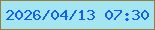 文字の大きさ：5、枠の色：9a7c41、背景の色：a4e5f2、文字の色：1161ec 無料ブログパーツのブログ時計