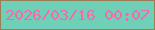 文字の大きさ：1、枠の色：9a7e54、背景の色：6fcfb7、文字の色：f46aa8 無料ブログパーツのブログ時計