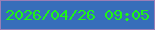 文字の大きさ：3、枠の色：9a7eb7、背景の色：376eba、文字の色：1ef418 無料ブログパーツのブログ時計