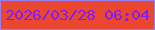 文字の大きさ：1、枠の色：9a7ef5、背景の色：e9472f、文字の色：7f1cf9 無料ブログパーツのブログ時計