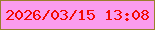 文字の大きさ：2、枠の色：9a7f2c、背景の色：fb9cee、文字の色：f40a02 無料ブログパーツのブログ時計