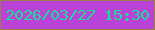 文字の大きさ：3、枠の色：9a8046、背景の色：ba42d7、文字の色：14e396 無料ブログパーツのブログ時計