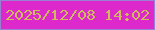 文字の大きさ：4、枠の色：9a80d3、背景の色：dd28cc、文字の色：cfbb5c 無料ブログパーツのブログ時計