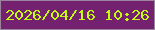 文字の大きさ：3、枠の色：9a859c、背景の色：742170、文字の色：c3fa0f 無料ブログパーツのブログ時計