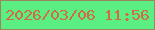 文字の大きさ：5、枠の色：9a875e、背景の色：5bee83、文字の色：d36a41 無料ブログパーツのブログ時計