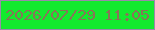 文字の大きさ：2、枠の色：9a89aa、背景の色：13ea2e、文字の色：887458 無料ブログパーツのブログ時計