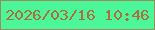 文字の大きさ：3、枠の色：9a8b5e、背景の色：4bf799、文字の色：ab6e3f 無料ブログパーツのブログ時計