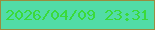 文字の大きさ：5、枠の色：9a8c3f、背景の色：52dca7、文字の色：3ada3a 無料ブログパーツのブログ時計