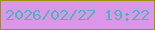 文字の大きさ：4、枠の色：9a900b、背景の色：da97e9、文字の色：51b3b8 無料ブログパーツのブログ時計