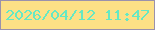 文字の大きさ：1、枠の色：9a91ac、背景の色：fce086、文字の色：65e8c4 無料ブログパーツのブログ時計