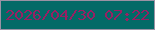 文字の大きさ：5、枠の色：9a92a4、背景の色：036a67、文字の色：982063 無料ブログパーツのブログ時計