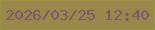 文字の大きさ：1、枠の色：9a9341、背景の色：9a884b、文字の色：7c566e 無料ブログパーツのブログ時計