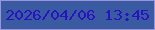 文字の大きさ：1、枠の色：9a94de、背景の色：3a5aa2、文字の色：2813c1 無料ブログパーツのブログ時計