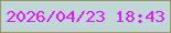 文字の大きさ：5、枠の色：9a9663、背景の色：c1d6d7、文字の色：de19ff 無料ブログパーツのブログ時計