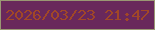 文字の大きさ：3、枠の色：9a9773、背景の色：69285b、文字の色：a14727 無料ブログパーツのブログ時計