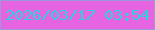 文字の大きさ：1、枠の色：9a97dc、背景の色：e664e2、文字の色：2bd3dd 無料ブログパーツのブログ時計