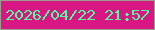 文字の大きさ：4、枠の色：9a9e8d、背景の色：d81785、文字の色：51ff98 無料ブログパーツのブログ時計