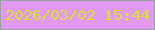 文字の大きさ：1、枠の色：9aa1a3、背景の色：e299f1、文字の色：dae02f 無料ブログパーツのブログ時計