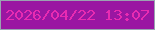 文字の大きさ：1、枠の色：9aa3b1、背景の色：9a16a2、文字の色：e82bb2 無料ブログパーツのブログ時計