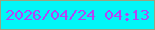 文字の大きさ：2、枠の色：9aa47f、背景の色：02f6f7、文字の色：b345f5 無料ブログパーツのブログ時計