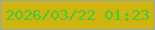 文字の大きさ：5、枠の色：9aa4b5、背景の色：cfb60e、文字の色：46c734 無料ブログパーツのブログ時計