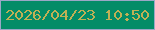 文字の大きさ：4、枠の色：9aa7c6、背景の色：038c67、文字の色：c0b055 無料ブログパーツのブログ時計
