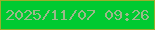 文字の大きさ：3、枠の色：9aae2c、背景の色：00ca31、文字の色：9bb889 無料ブログパーツのブログ時計