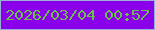 文字の大きさ：1、枠の色：9aaed6、背景の色：8b00ea、文字の色：6ac049 無料ブログパーツのブログ時計