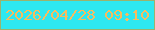 文字の大きさ：1、枠の色：9ab36f、背景の色：2ee8f1、文字の色：f8bc5e 無料ブログパーツのブログ時計