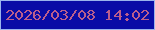 文字の大きさ：5、枠の色：9ab3ec、背景の色：090ba6、文字の色：ba5e8c 無料ブログパーツのブログ時計
