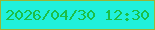 文字の大きさ：2、枠の色：9ab437、背景の色：20f1dc、文字の色：1bbf47 無料ブログパーツのブログ時計