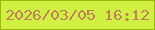 文字の大きさ：5、枠の色：9ab608、背景の色：d0f142、文字の色：c17f5c 無料ブログパーツのブログ時計