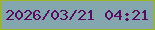 文字の大きさ：2、枠の色：9ab625、背景の色：83a6af、文字の色：580e5e 無料ブログパーツのブログ時計