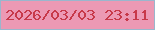 文字の大きさ：5、枠の色：9ab6cd、背景の色：ec99b4、文字の色：c7394a 無料ブログパーツのブログ時計