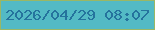 文字の大きさ：2、枠の色：9ab765、背景の色：53bac5、文字の色：25739d 無料ブログパーツのブログ時計