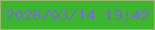 文字の大きさ：5、枠の色：9ab76d、背景の色：3bb62d、文字の色：7c62e5 無料ブログパーツのブログ時計