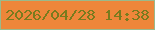 文字の大きさ：2、枠の色：9ab98b、背景の色：ee863a、文字の色：797b1e 無料ブログパーツのブログ時計