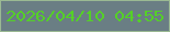 文字の大きさ：2、枠の色：9ab993、背景の色：6a7e84、文字の色：55d027 無料ブログパーツのブログ時計