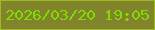 文字の大きさ：5、枠の色：9abc20、背景の色：81842a、文字の色：82dc04 無料ブログパーツのブログ時計