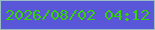 文字の大きさ：5、枠の色：9abcc7、背景の色：5a56d8、文字の色：37d108 無料ブログパーツのブログ時計