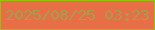文字の大きさ：3、枠の色：9abd0e、背景の色：e76e46、文字の色：a69e4a 無料ブログパーツのブログ時計