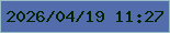 文字の大きさ：4、枠の色：9abec8、背景の色：526cac、文字の色：022301 無料ブログパーツのブログ時計
