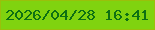 文字の大きさ：5、枠の色：9ac00b、背景の色：80d30f、文字の色：0d7013 無料ブログパーツのブログ時計